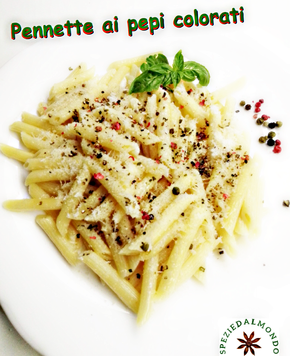 pennette cacio e pepi colorati